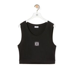LOEWE Anagram cropped cotton-blend tank top